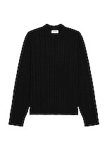SATURDAYS NYC Nico Cable Knit Sweater in Black, view 1, click to view large image.