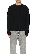 SATURDAYS NYC Nico Cable Knit Sweater in Black, view 3, click to view large image.