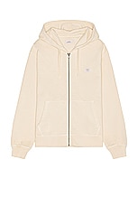 SATURDAYS NYC Canal Pigment Dyed Zip Hoodie in Biscotti, view 1, click to view large image.