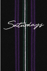 SATURDAYS NYC Michael High Guage Knit Cardigan in Black, view 3, click to view large image.