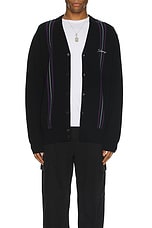 SATURDAYS NYC Michael High Guage Knit Cardigan in Black, view 4, click to view large image.