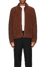 SATURDAYS NYC Harrison Trucker Jacket in Downtown Brown, view 4, click to view large image.