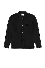 SATURDAYS NYC Driessen Wool Overshirt in Black, view 1, click to view large image.