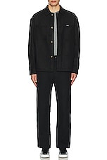 SATURDAYS NYC Driessen Wool Overshirt in Black, view 5, click to view large image.