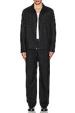 SATURDAYS NYC Flores Suiting Shirt Jacket in Black, view 5, click to view large image.