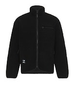 SATURDAYS NYC Spencer Polar Fleece Full Zip Jacket in Black, view 1, click to view large image.