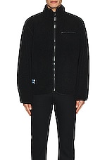 SATURDAYS NYC Spencer Polar Fleece Full Zip Jacket in Black, view 4, click to view large image.