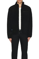 SATURDAYS NYC Spencer Polar Fleece Full Zip Jacket in Black, view 5, click to view large image.