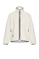 SATURDAYS NYC Spencer Polar Fleece Full Zip Jacket in Ivory, view 1, click to view large image.