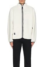 SATURDAYS NYC Spencer Polar Fleece Full Zip Jacket in Ivory, view 4, click to view large image.