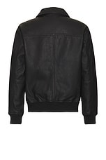 SATURDAYS NYC Tunstall Leather Jacket in Black, view 2, click to view large image.