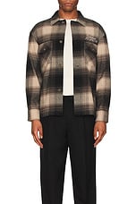 SATURDAYS NYC Driessen Flannel Overshirt in Bungee, view 4, click to view large image.