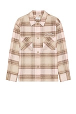 SATURDAYS NYC Driessen Flannel Overshirt in Strawberry Cream, view 1, click to view large image.