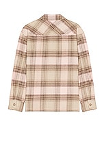 SATURDAYS NYC Driessen Flannel Overshirt in Strawberry Cream, view 2, click to view large image.