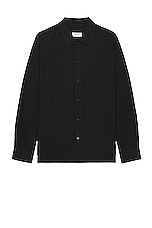SATURDAYS NYC Broome Flannel Shirt in Black, view 1, click to view large image.