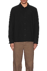 SATURDAYS NYC Broome Flannel Shirt in Black, view 4, click to view large image.