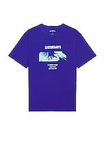 SATURDAYS NYC Disco Block Tee in Clematis Blue, view 1, click to view large image.