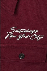 SATURDAYS NYC Ryan Solid Flannel Workshirt in Chocolate Truffle, view 3, click to view large image.
