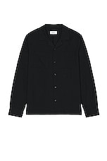 SATURDAYS NYC Marco Wool Shirt in Black, view 1, click to view large image.