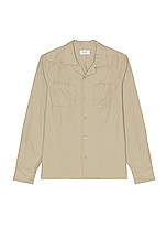 SATURDAYS NYC Marco Wool Shirt in Classic Khaki, view 1, click to view large image.