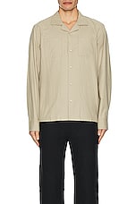 SATURDAYS NYC Marco Wool Shirt in Classic Khaki, view 3, click to view large image.