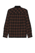 SATURDAYS NYC Ryan Zip Front Flannel Shirt in Black, view 2, click to view large image.