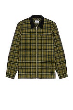 SATURDAYS NYC Ryan Zip Front Flannel Shirt in Mayfly, view 1, click to view large image.