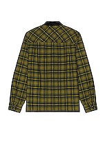 SATURDAYS NYC Ryan Zip Front Flannel Shirt in Mayfly, view 2, click to view large image.