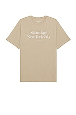 SATURDAYS NYC Miller Standard Tee in Classic Khaki, view 1, click to view large image.