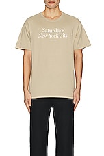 SATURDAYS NYC Miller Standard Tee in Classic Khaki, view 3, click to view large image.