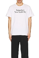 SATURDAYS NYC Miller Standard Short Sleeve Tee in White, view 3, click to view large image.