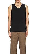 SATURDAYS NYC Cotton Rib Tank in Black, view 3, click to view large image.
