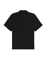 SATURDAYS NYC Canty Boucle Knit Short Sleeve Shirt in Black, view 2, click to view large image.