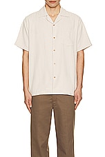SATURDAYS NYC Canty Boucle Knit Short Sleeve Shirt in Ivory, view 3, click to view large image.