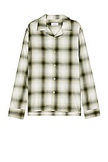 SATURDAYS NYC Marco Plaid Long Sleeve Shirt in Dark Forest, view 1, click to view large image.