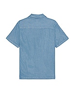 SATURDAYS NYC Gibson Pigment Dyed Short Sleeve Shirt in Coronet Blue, view 2, click to view large image.