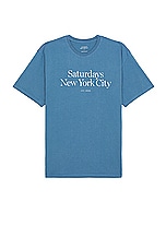 SATURDAYS NYC Miller Standard Short Sleeve Tee in Coronet Blue, view 1, click to view large image.