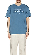 SATURDAYS NYC Miller Standard Short Sleeve Tee in Coronet Blue, view 3, click to view large image.