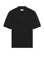 SATURDAYS NYC Jahmad Knit Polo in Black, view 1, click to view large image.