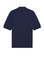 SATURDAYS NYC Jahmad Knit Polo in Ocean, view 2, click to view large image.