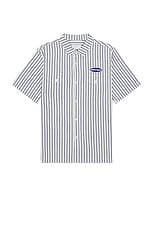 SATURDAYS NYC Bruce Striped Work Shirt in Ivory, view 1, click to view large image.