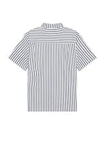 SATURDAYS NYC Bruce Striped Work Shirt in Ivory, view 2, click to view large image.