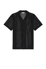 SATURDAYS NYC Canty Cotton Lace Shirt in Black, view 1, click to view large image.