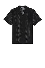 SATURDAYS NYC Canty Cotton Lace Shirt in Black, view 1, click to view large image.