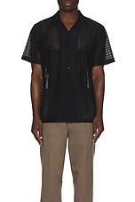 SATURDAYS NYC Canty Cotton Lace Shirt in Black, view 3, click to view large image.