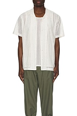 SATURDAYS NYC Canty Cotton Lace Shirt in Ivory, view 3, click to view large image.