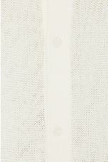 SATURDAYS NYC Kenneth Mesh Knit Shirt in Antique White, view 3, click to view large image.