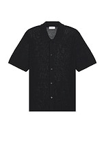 SATURDAYS NYC Kenneth Mesh Knit Shirt in Black, view 1, click to view large image.