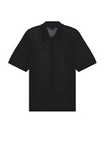 SATURDAYS NYC Kenneth Mesh Knit Shirt in Black, view 2, click to view large image.