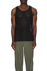 SATURDAYS NYC Gabriel Cotton Lace Tank in Black, view 4, click to view large image.